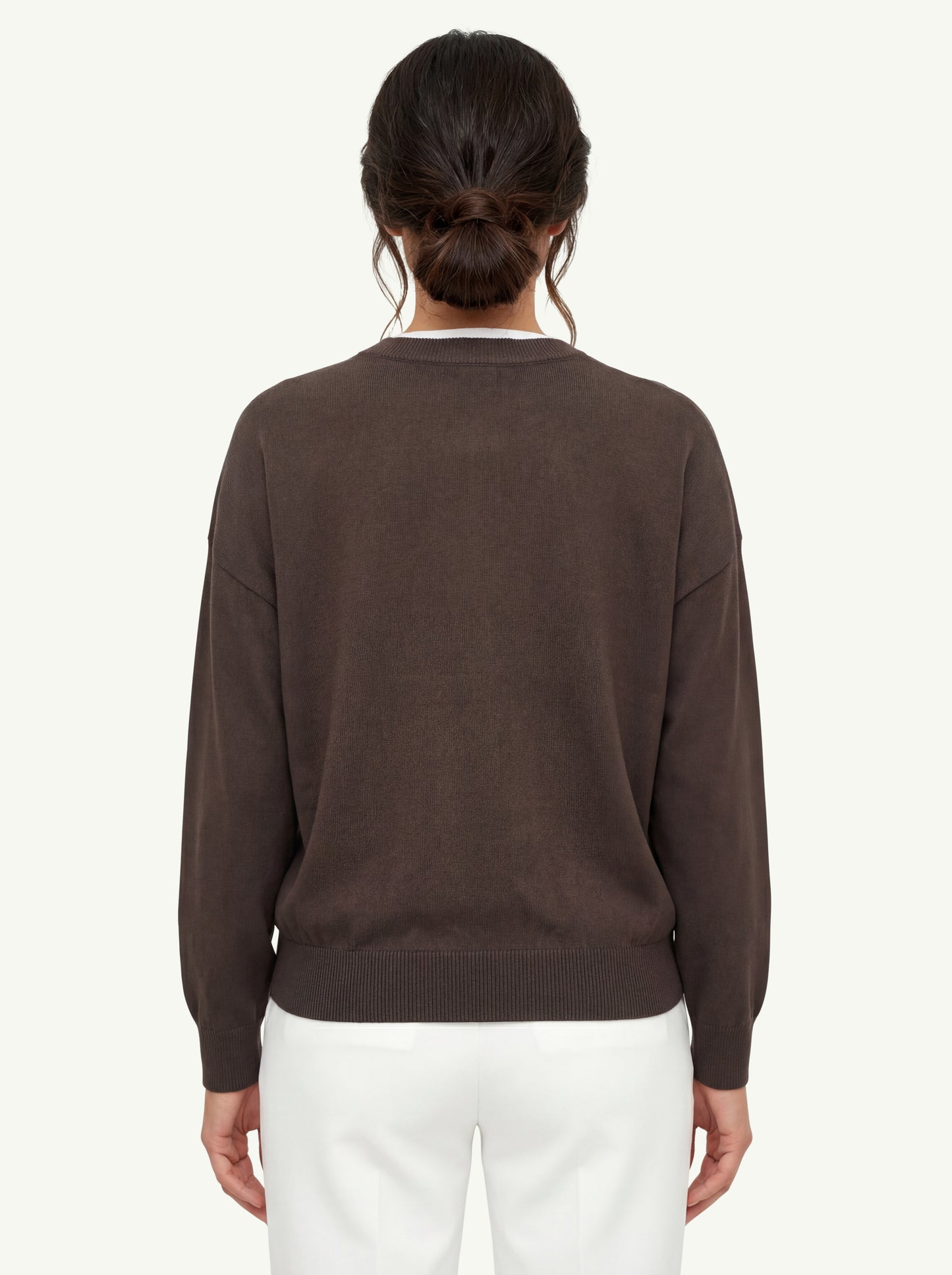  Peserico Maglia Tricot Filato Di Puro Cotone Marrone - 4