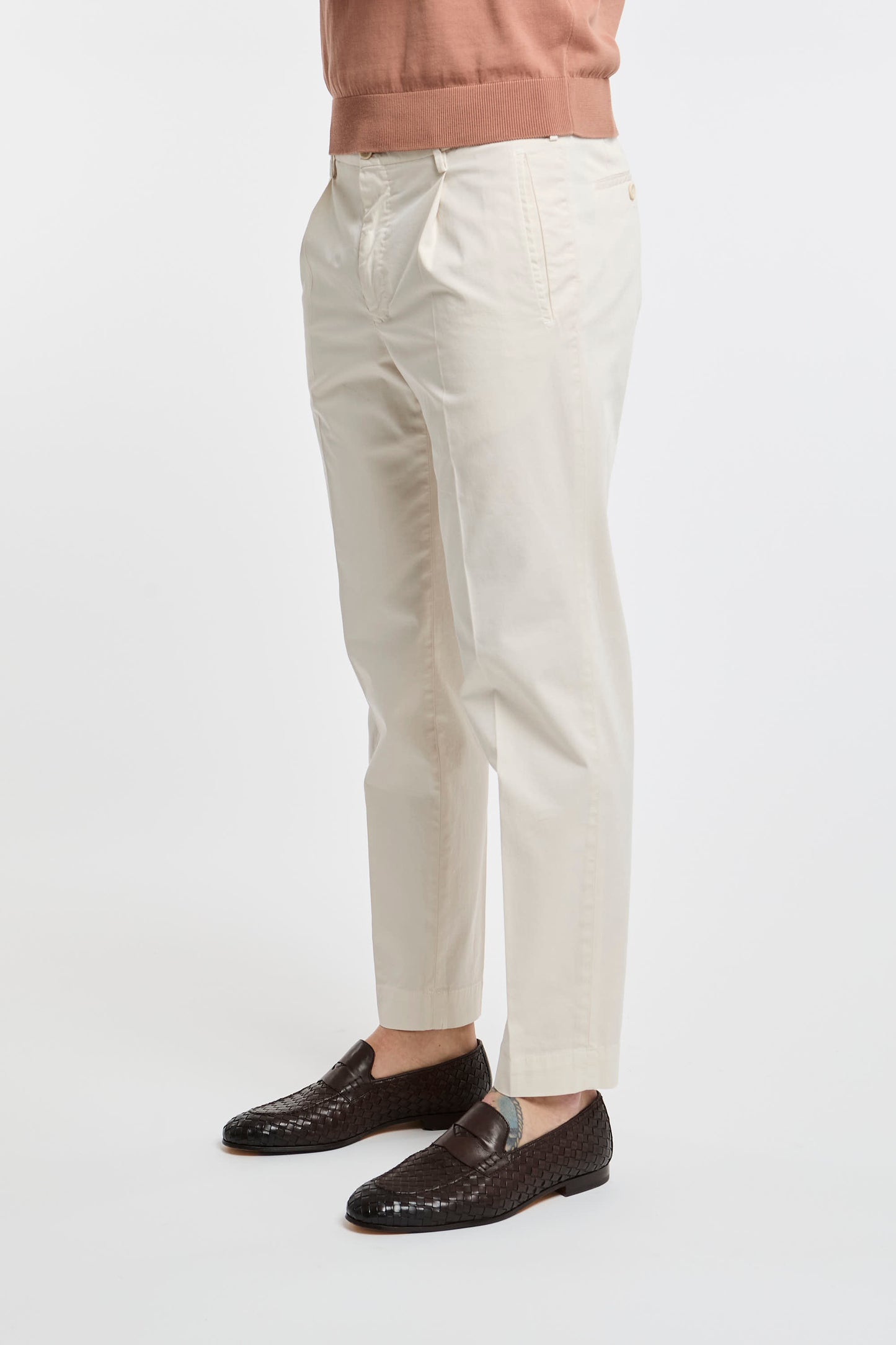  Incotex Multicolor Trousers 97% Co 3% Ea Beige Uomo - 2