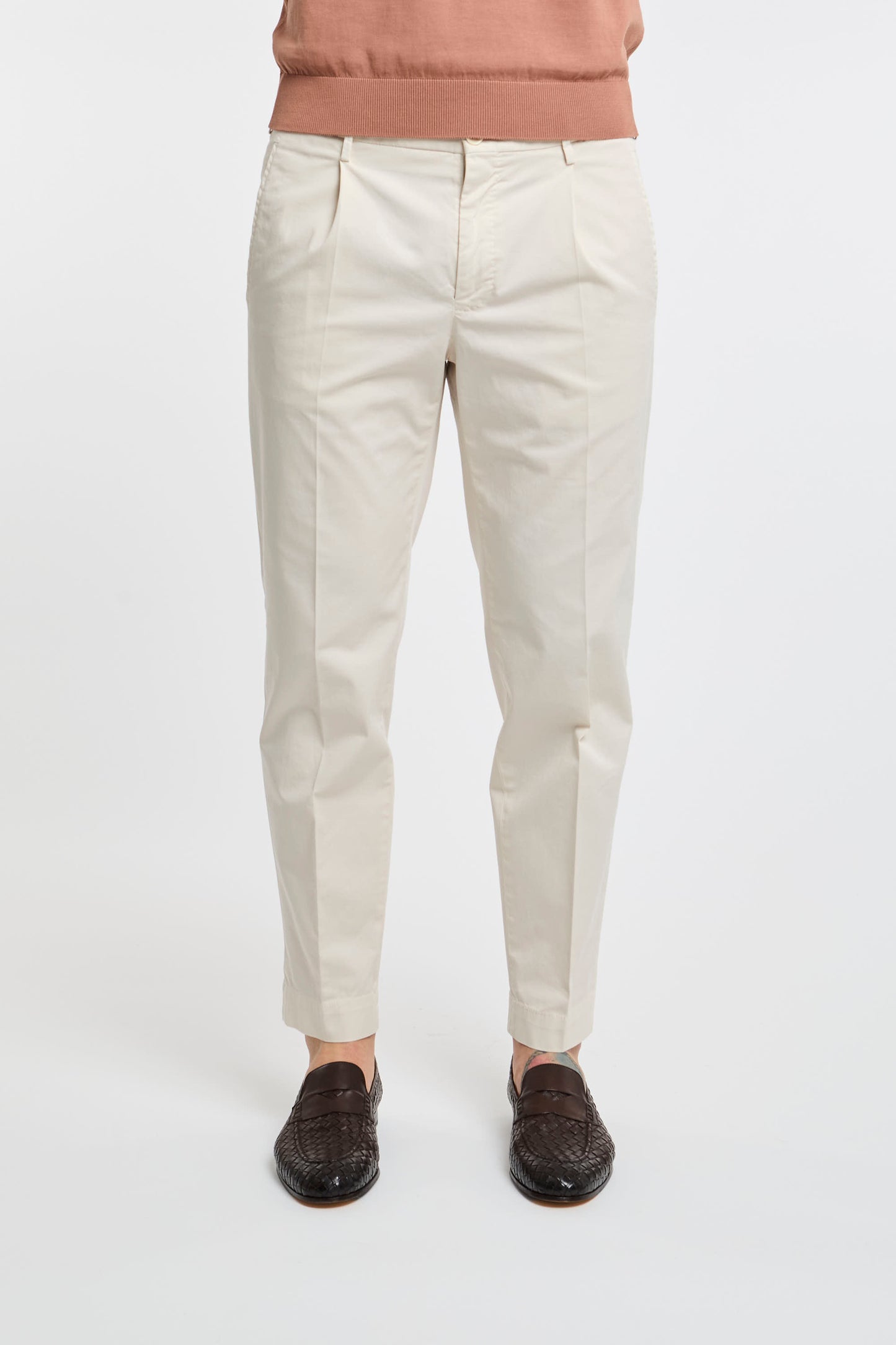  Incotex Multicolor Trousers 97% Co 3% Ea Beige Uomo - 1