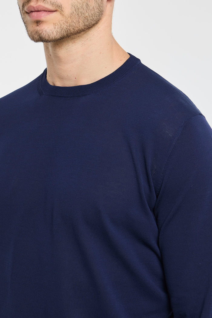  Filippo De Laurentiis Crewneck Sweater 100% Co Multicolor Blu Uomo - 7