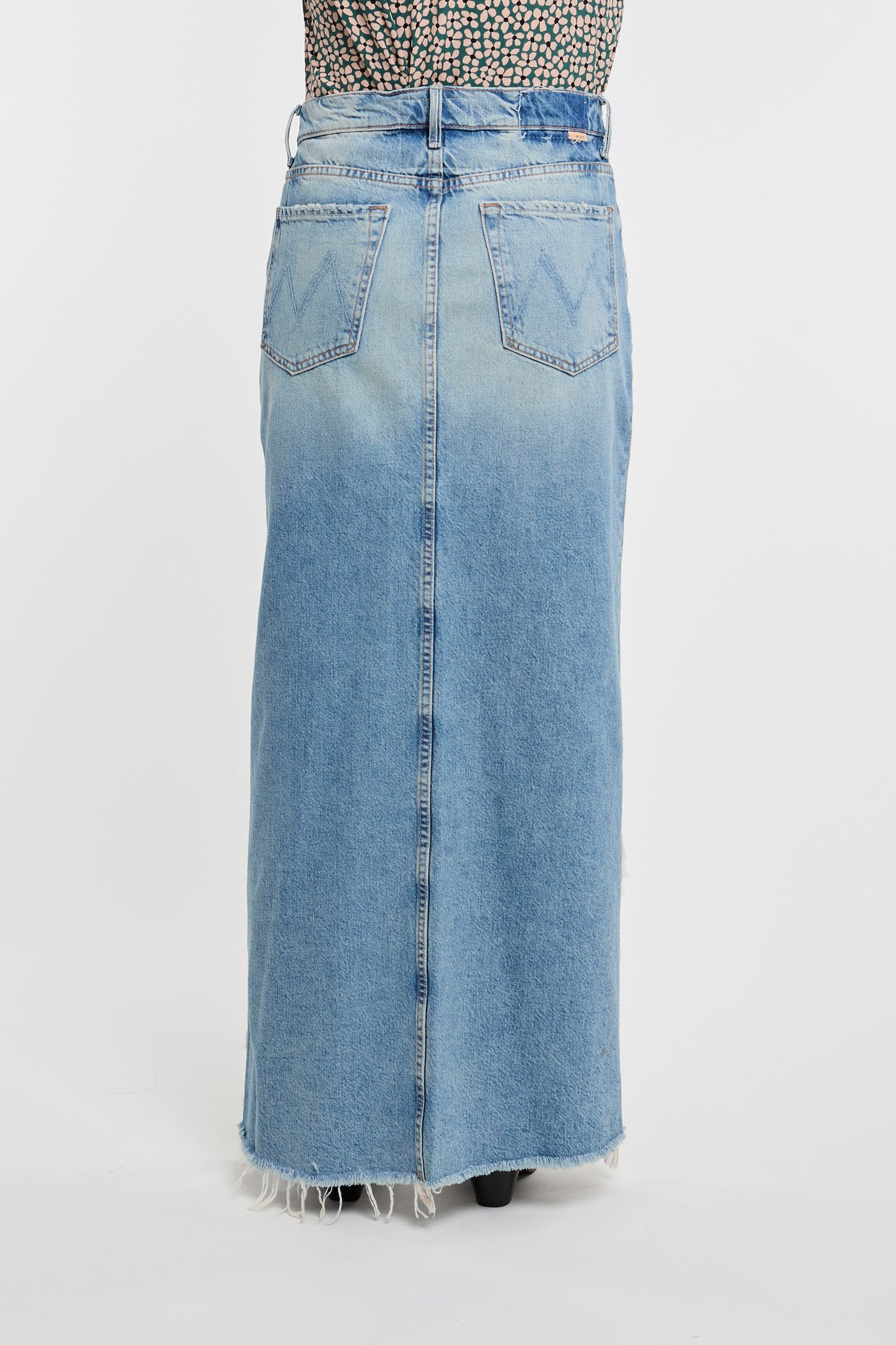  Mother Multicolor Denim Skirt 100% Co Blu Donna - 5