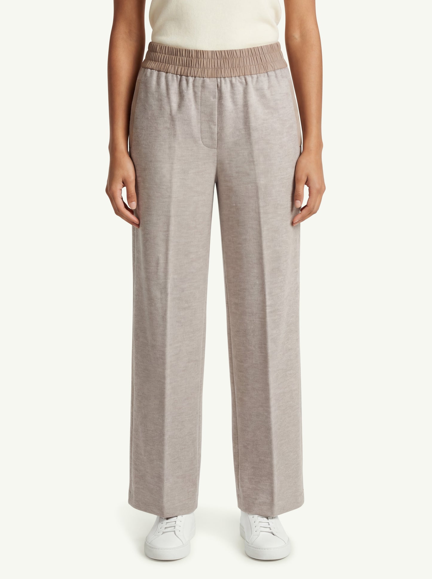  Peserico Pantalone Di Cotone Con Lurex Beige - 1