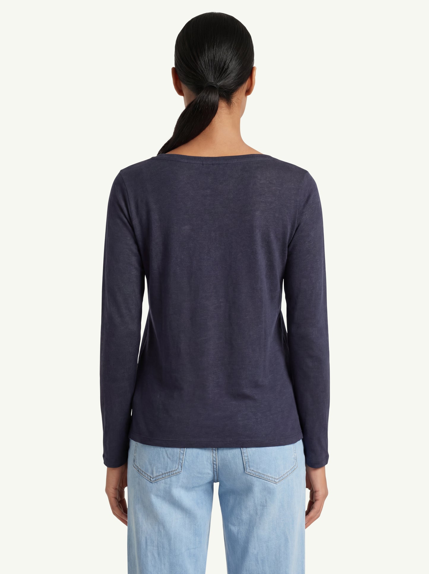  Purotatto Boat Neck 3/4 Sleaves Blouse Blu - 2