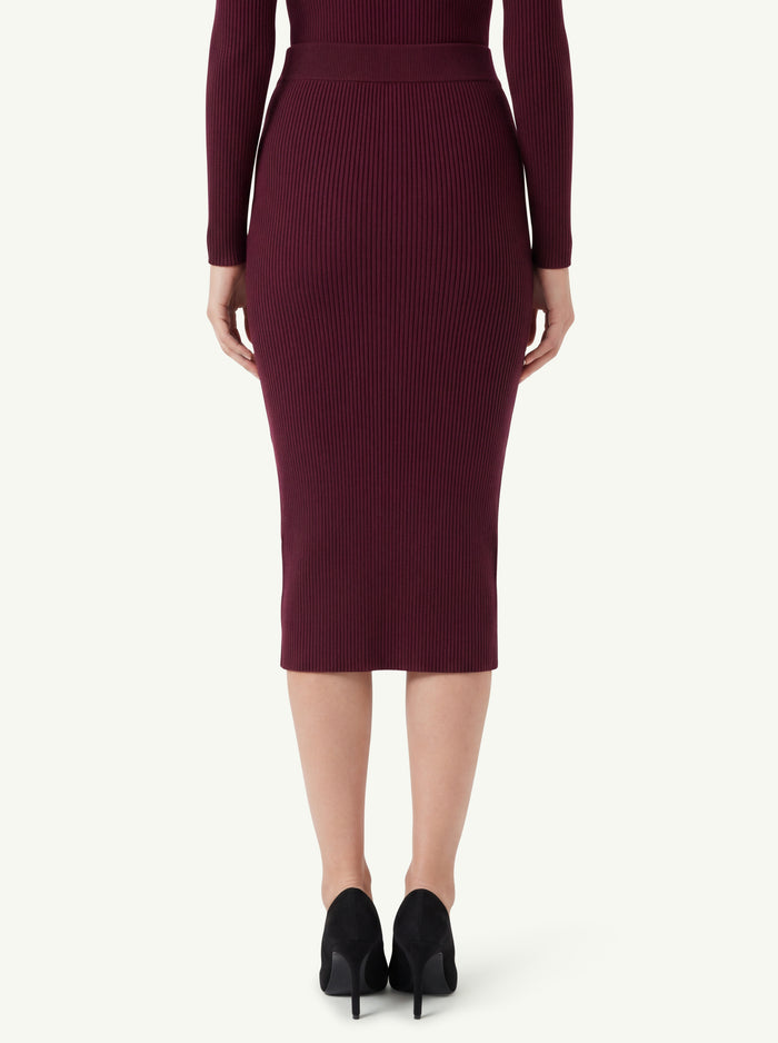  Max Mara Weekend Gonna In Maglia Bordeaux - 4