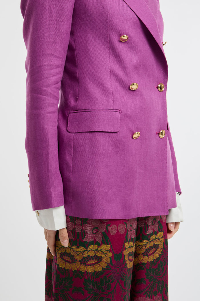  Tagliatore 0205 Single-breasted Jacket 100% Li Multicolor Rosa Donna - 7