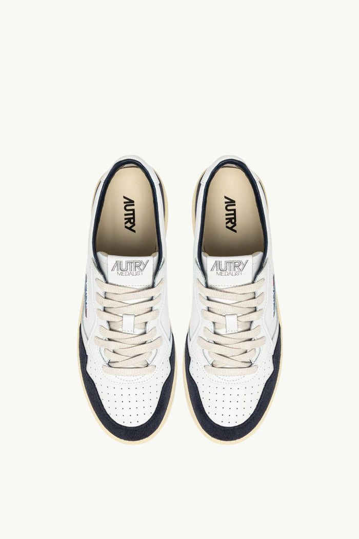  Autry Medalist Low Man Soft Leat Suede Blu - 4