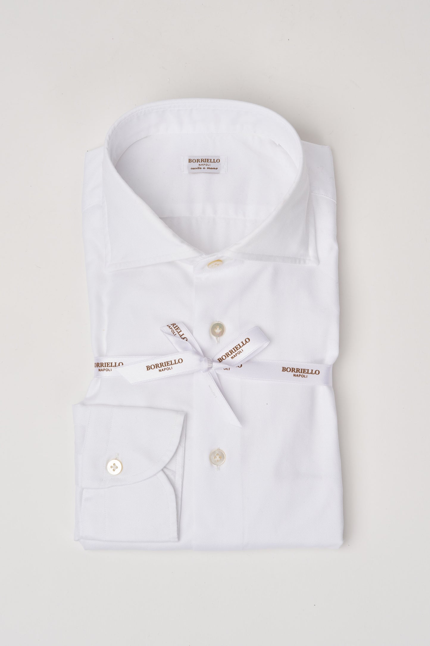  Borriello Multicolor Pin Point Shirt Bianco Uomo - 1