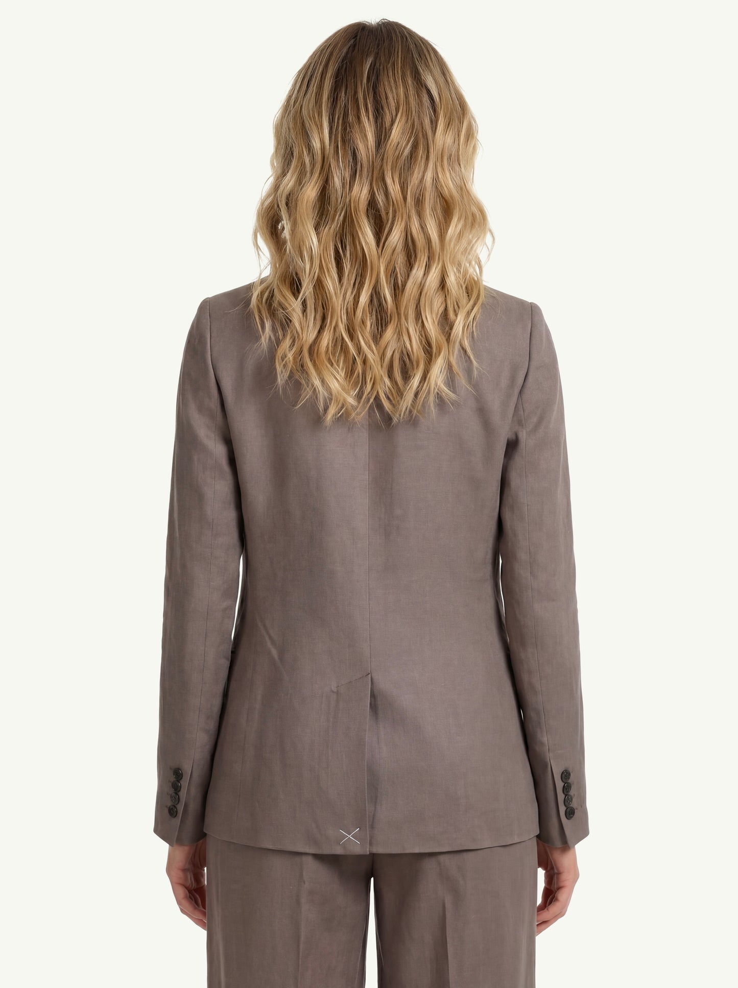  Peserico Giacca Twill Fluido Viscosa E Lino Marrone - 2