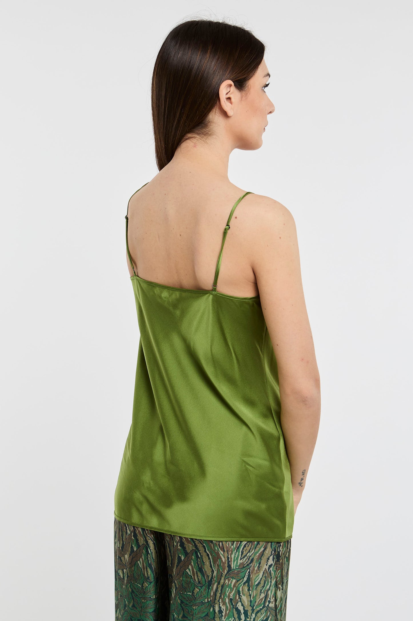  Max Mara Leisure Green Top 97% Silk 3% Elastane Verde Donna - 4
