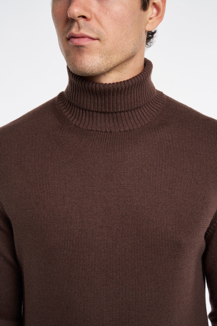 Mauro Ottaviani Turtleneck Sweater In Wv/ws Brown Marrone Uomo - 5
