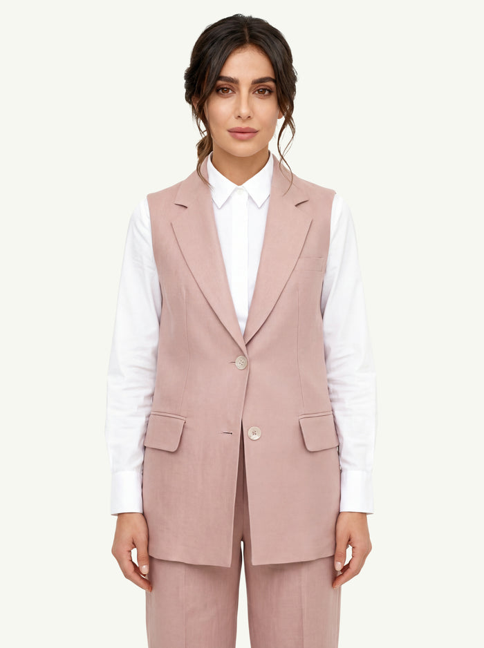 Gilet Gabardina Puro Lino  Donna Peserico