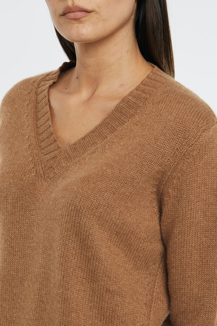  Purotatto V Neck Sweater Brown Woman Marrone Donna - 10