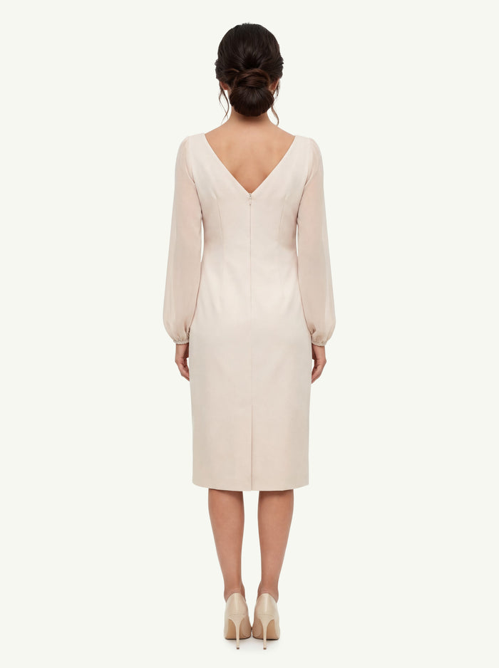  D.exterior Abito M Cady Georgette Cipria - 4