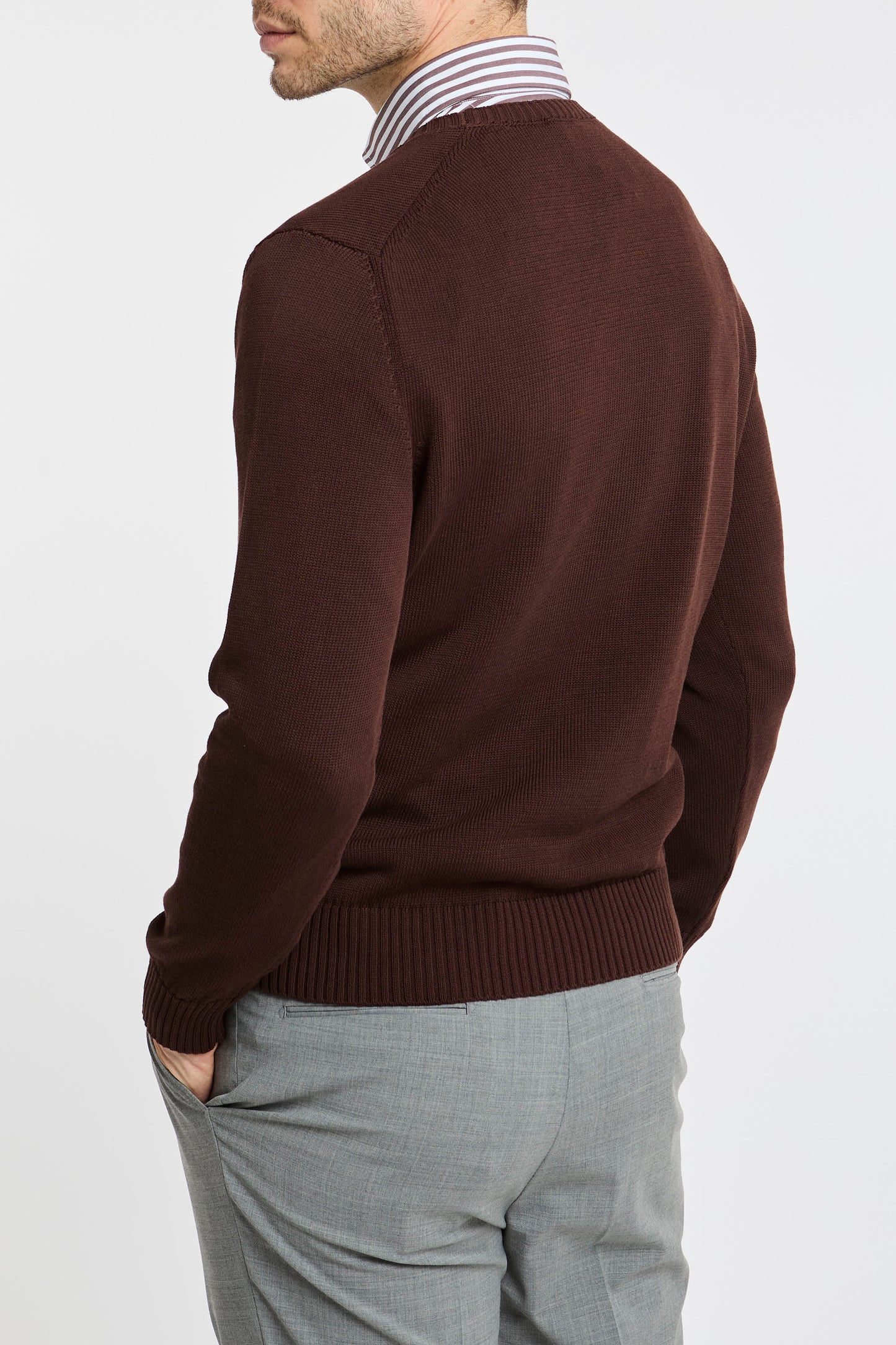  Drumohr Sweater 100% Co Brown Marrone Uomo - 4