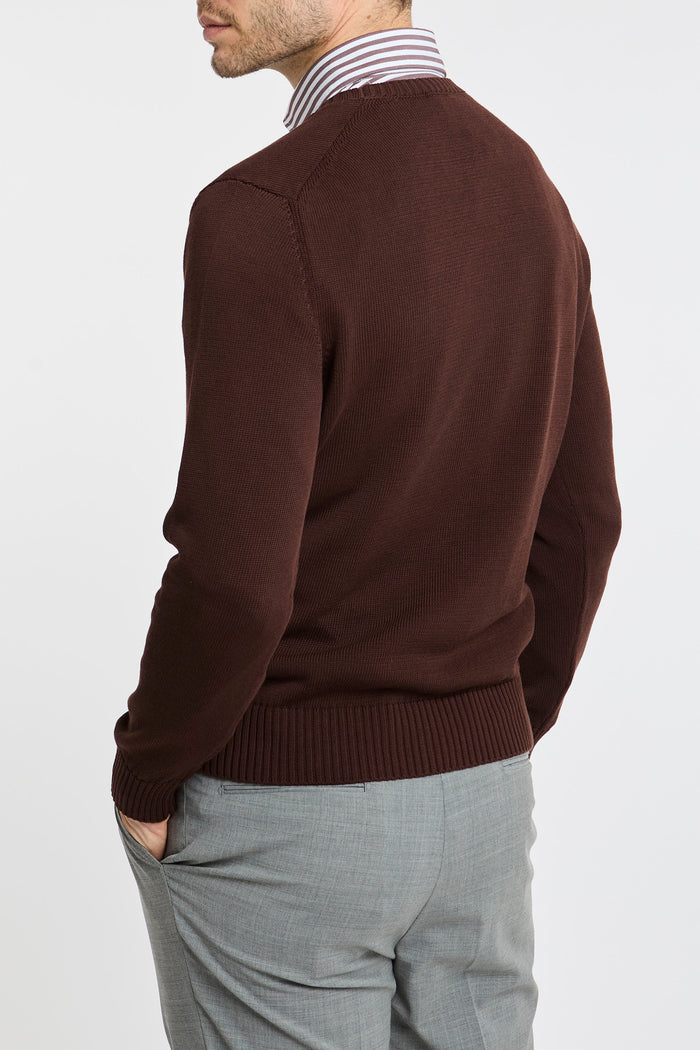  Drumohr Sweater 100% Co Brown Marrone Uomo - 4