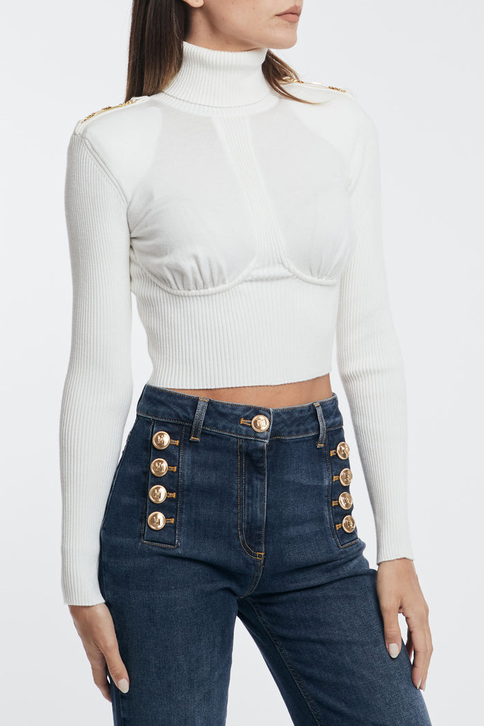  Elisabetta Franchi Maglia Bianco Bianco Donna - 3