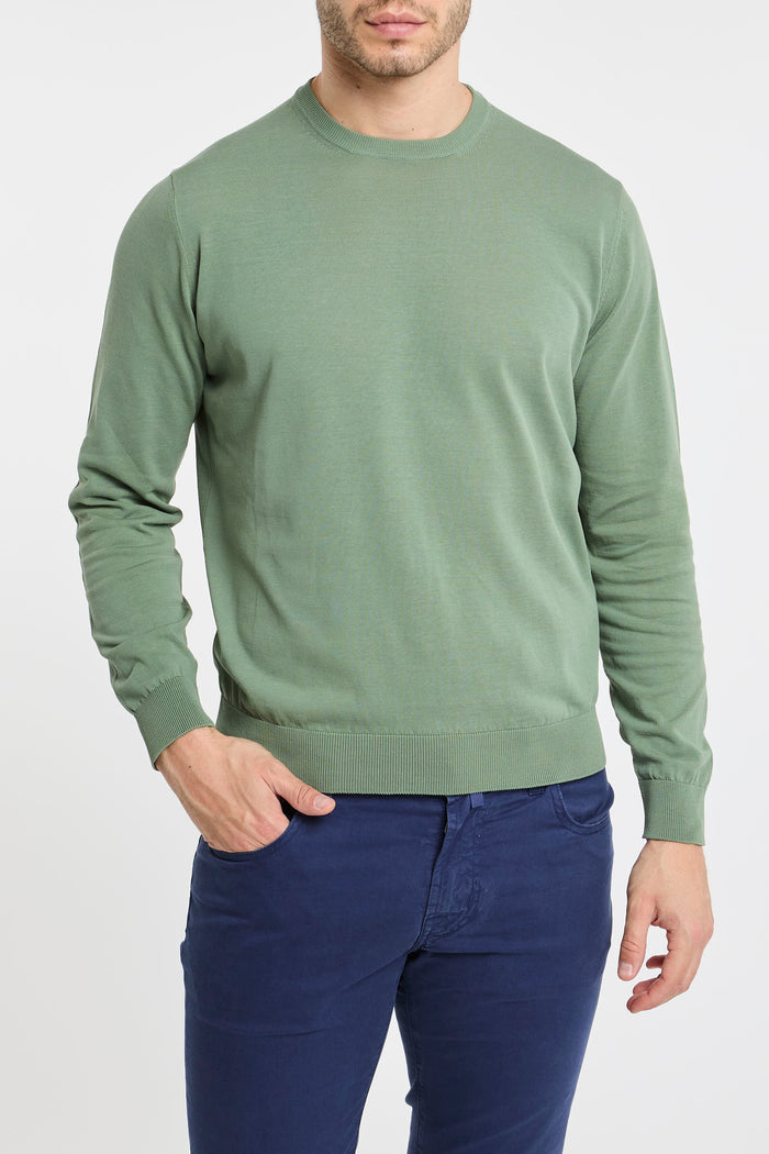 Filippo De Laurentiis Crew Neck Sweater 100% CO Green