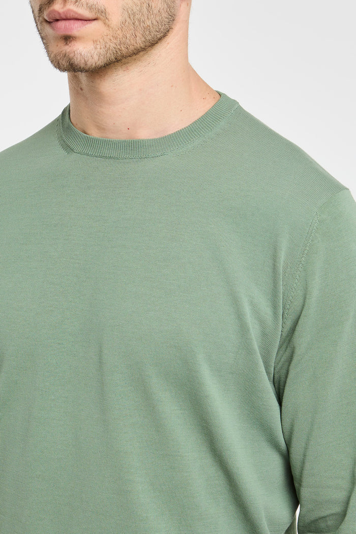  Filippo De Laurentiis Crew Neck Sweater 100% Co Green Verde Uomo - 7