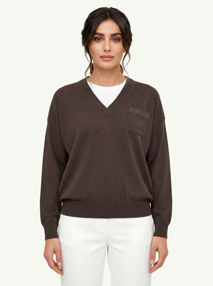 Maglia Tricot Filato Di Puro Cotone  Donna Peserico