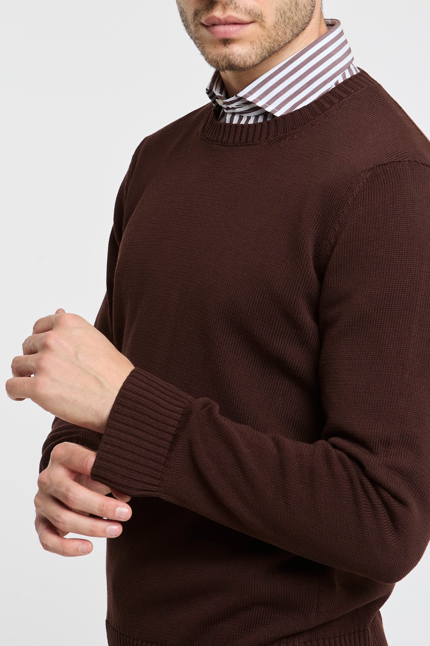  Drumohr Sweater 100% Co Brown Marrone Uomo - 5