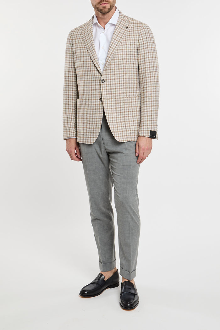 Tagliatore Multicolor Double-Breasted Jacket in Mixed Materials-2