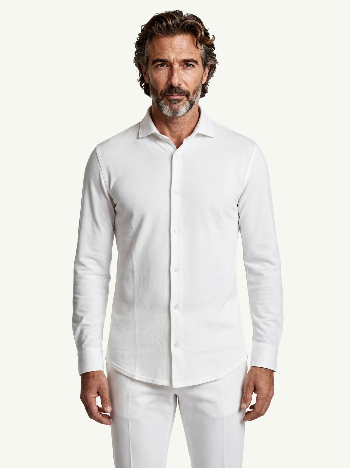  Fedeli Shirt Robert Ml Superlight Piquet Bianco - 3
