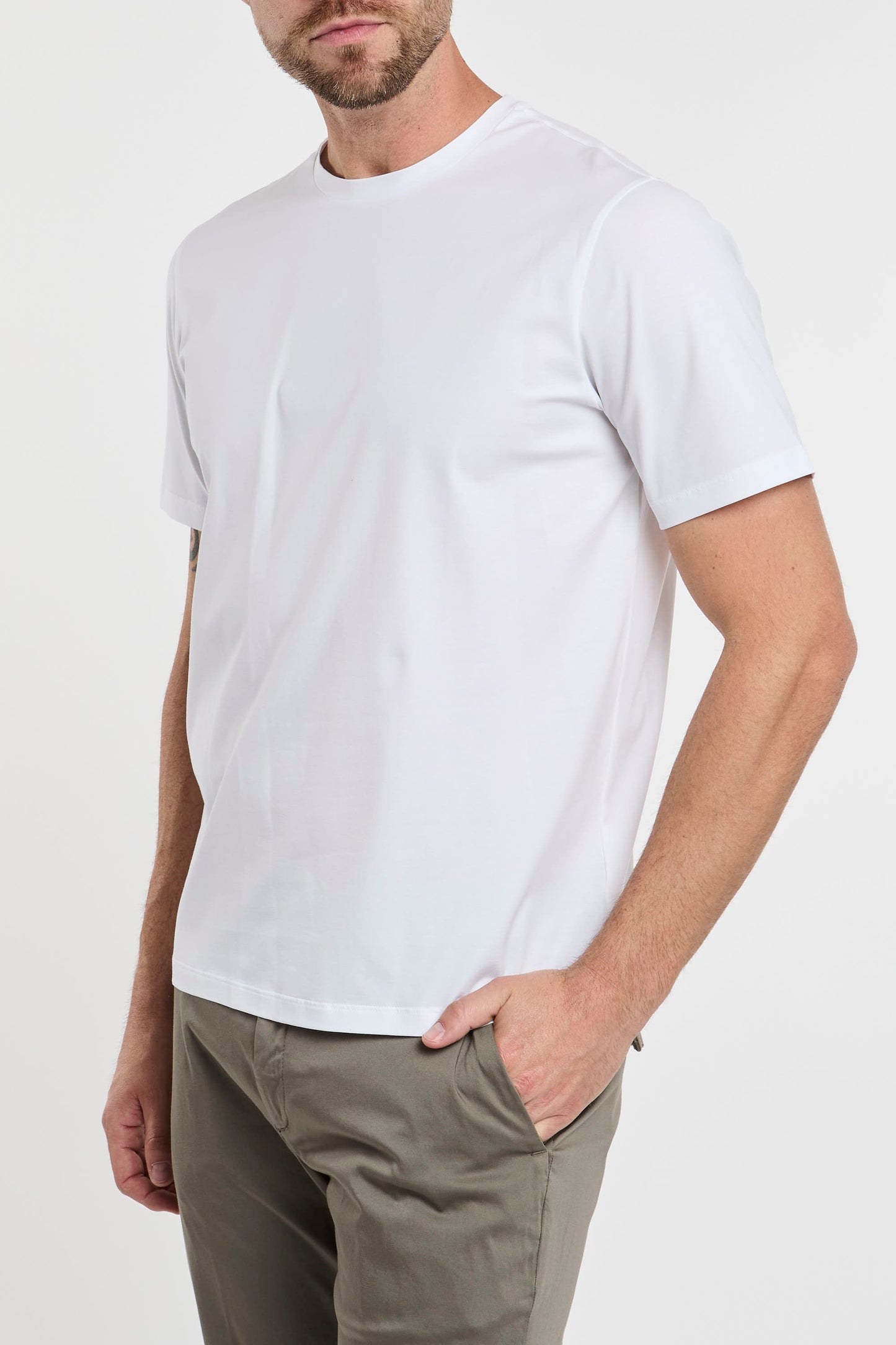  Herno T-shirt In 92% Co 8% Ea White Bianco Uomo - 1