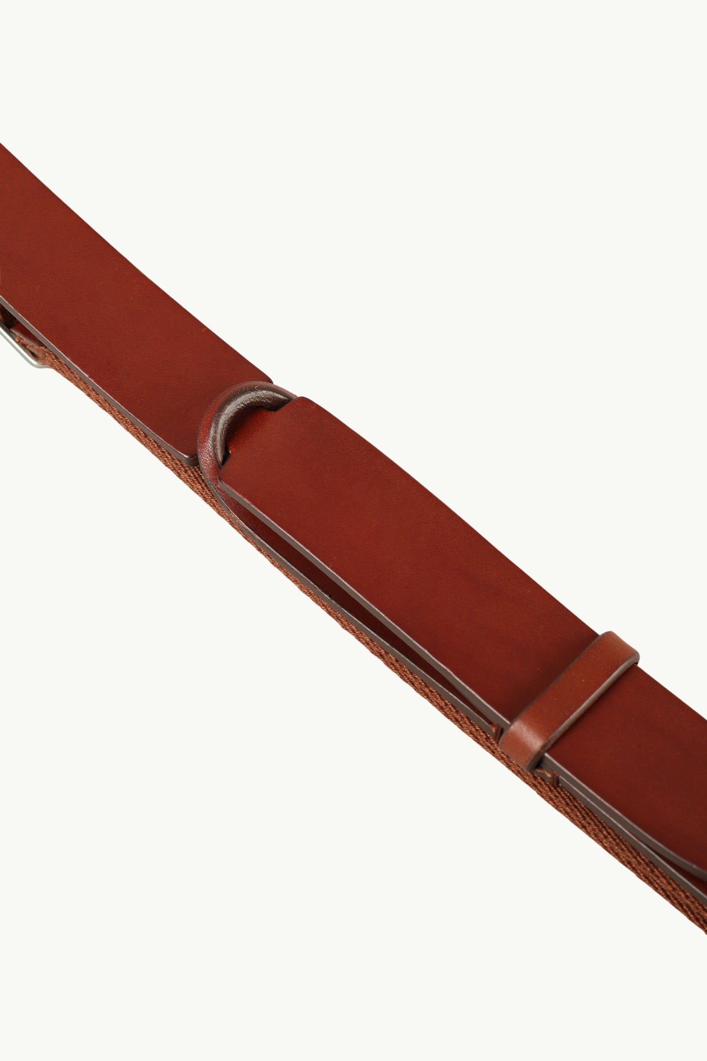  Orciani Cintura Nobuckle Bull Cuoio E Tessuto Marrone - 3