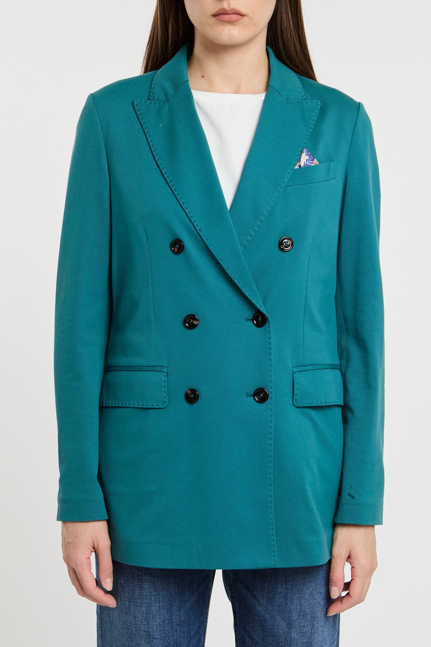  Circolo 1901 Double Breasted Jacket Co/ea Multicolor Verde Donna - 4