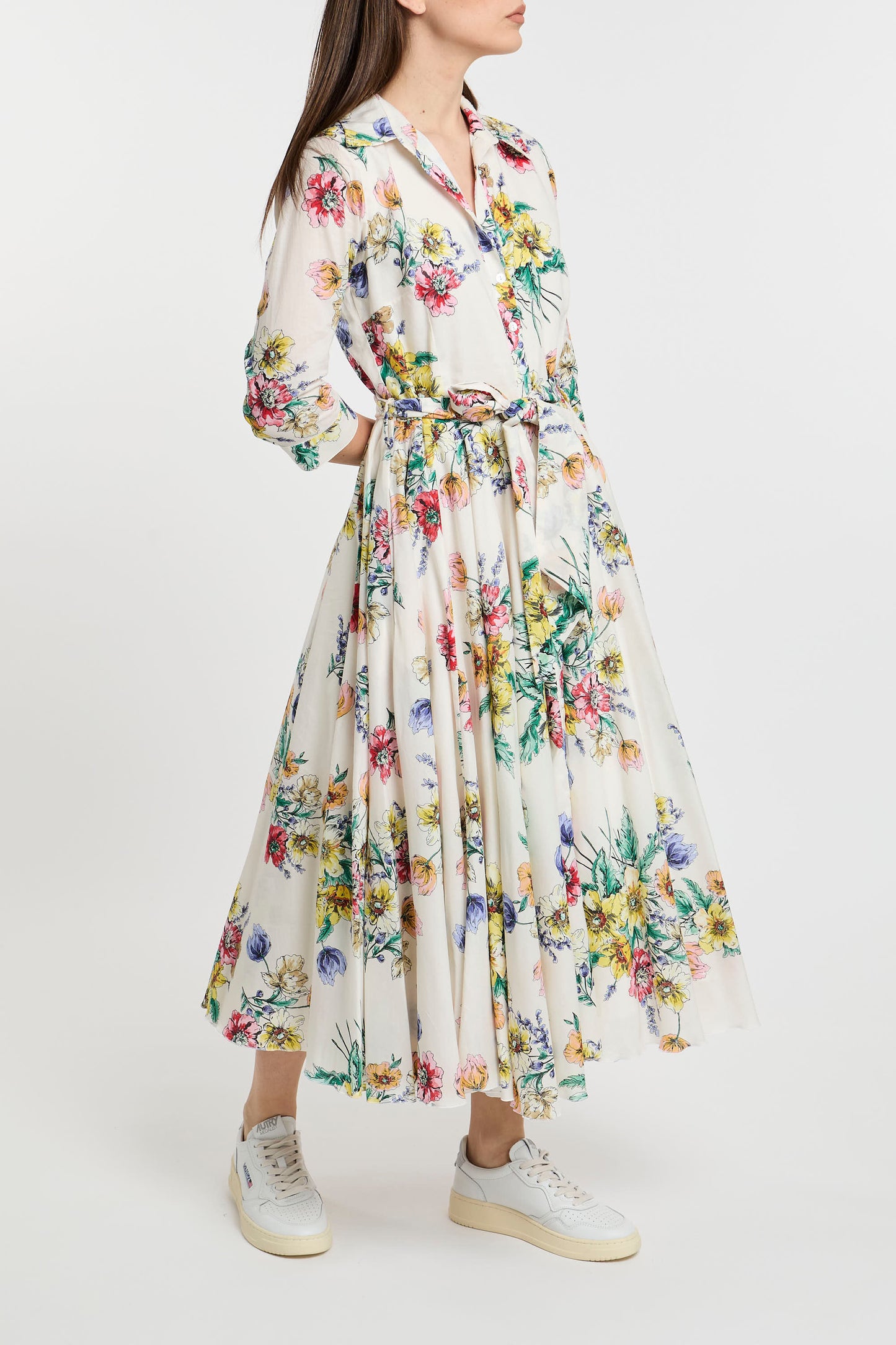  Lavi Multi-colored Dress In 100% Co Bianco Donna - 3