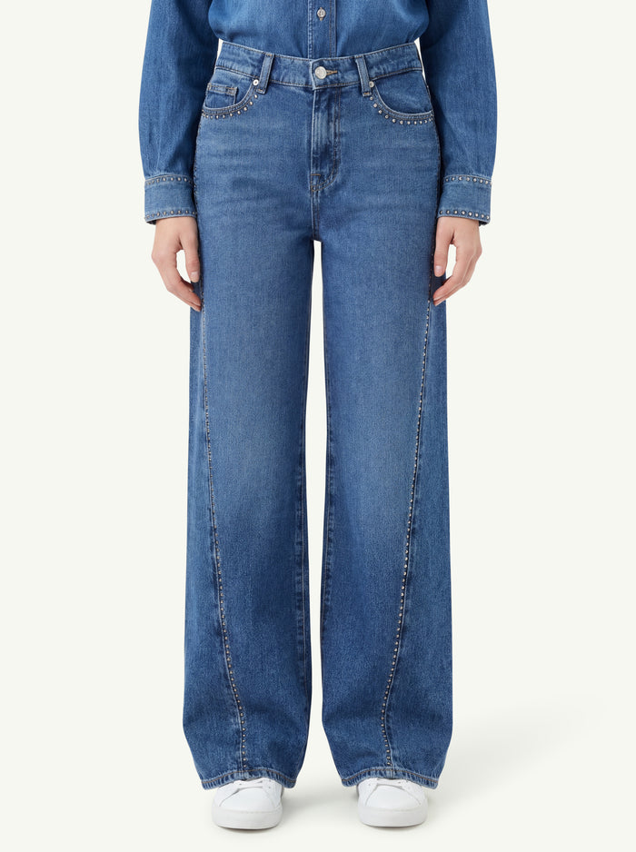  7 For All Mankind Jeans Twinsted Lotta Streeet Wise With Studs Blu - 3