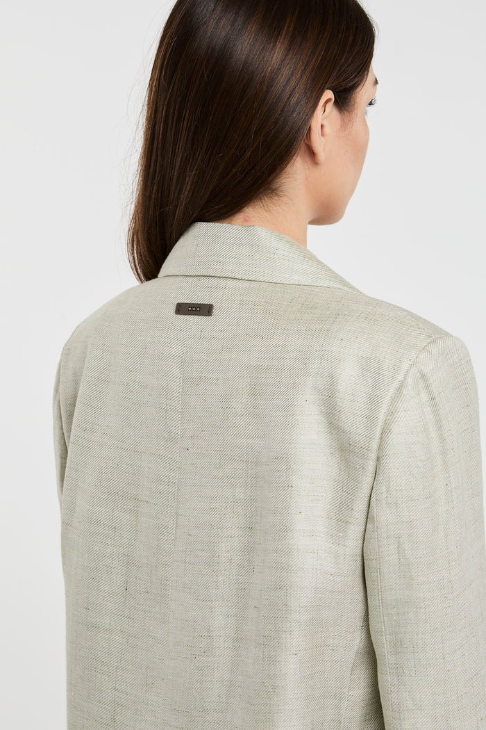  Peserico Double-breasted Linen/viscose Green Jacket Verde Donna - 6