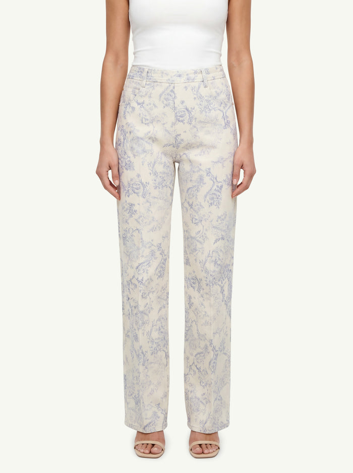  Forte_forte Pantalone 5 Tasche Vita Alta Denim Nontiscordardim Bianco - 3