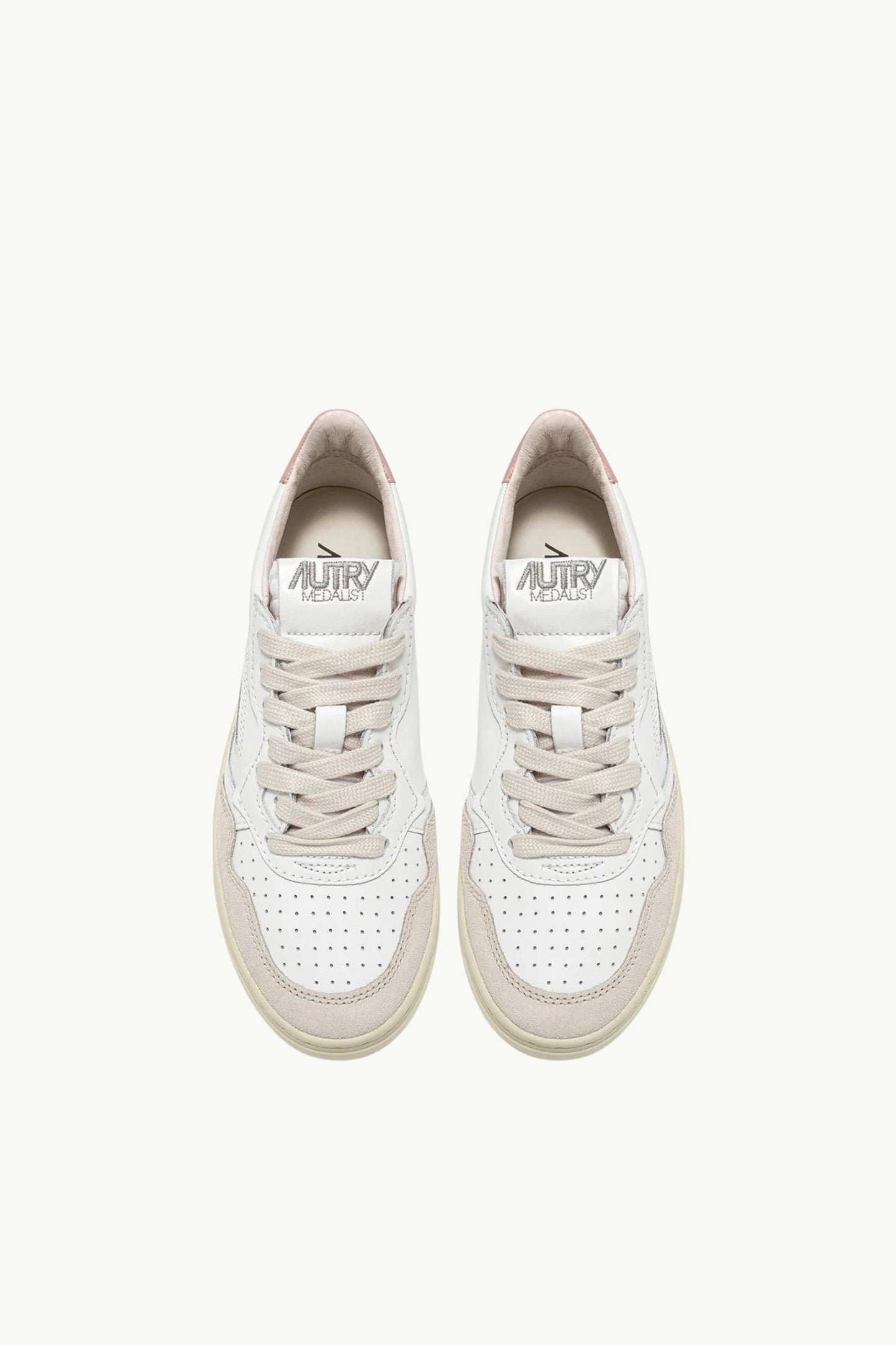  Autry Medalist Low Wom Leat Suede Bianco - 4