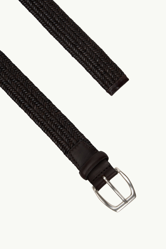 Cintura Intrecciata Wide In Pelle  Uomo Orciani