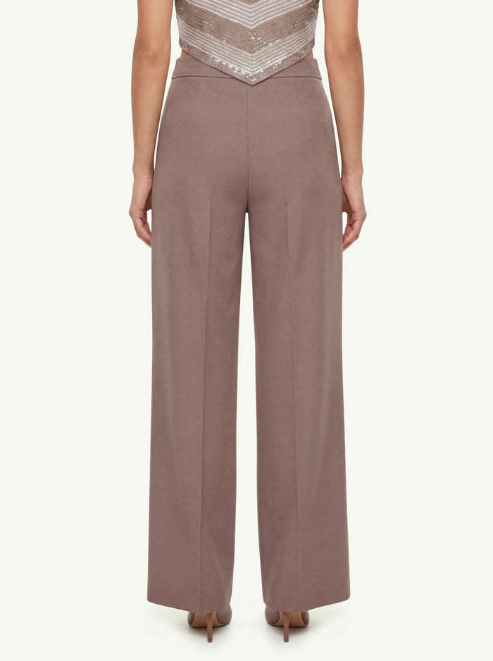 Pantalone Enver Satin Palazzo  Donna D.Exterior-2