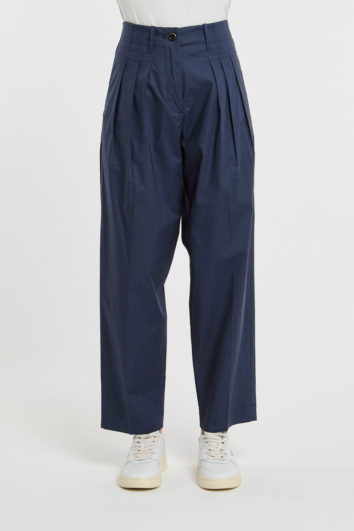 Nine in the Morning Blue Cotton Blend Trousers