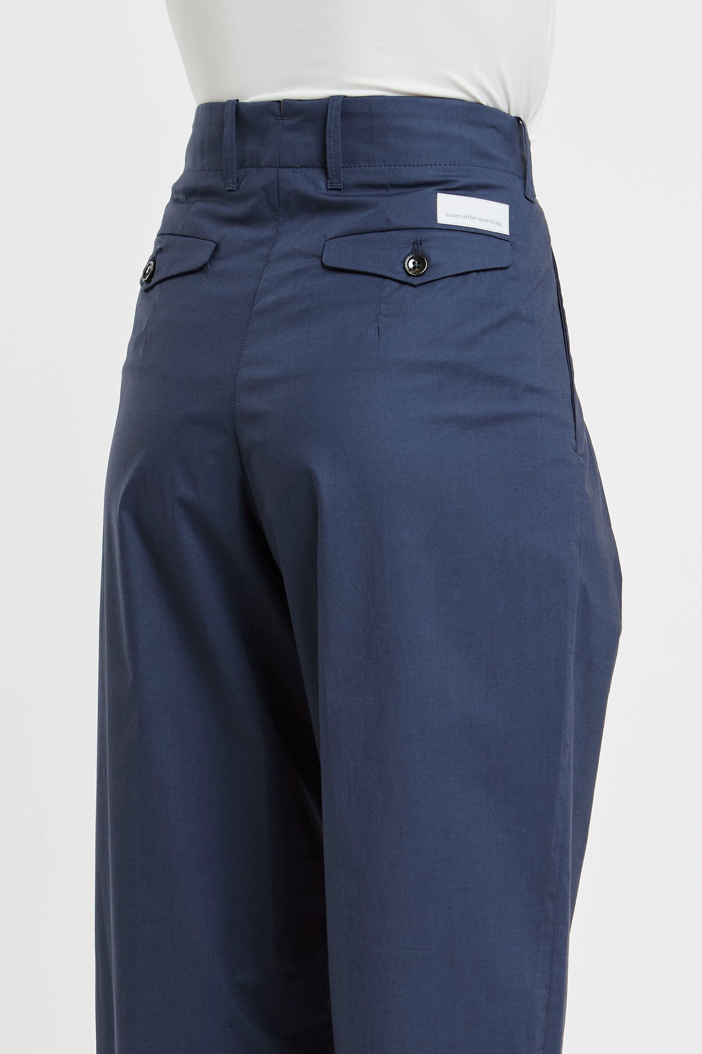  Nine In The Morning Blue Cotton Blend Trousers Blu Donna - 6