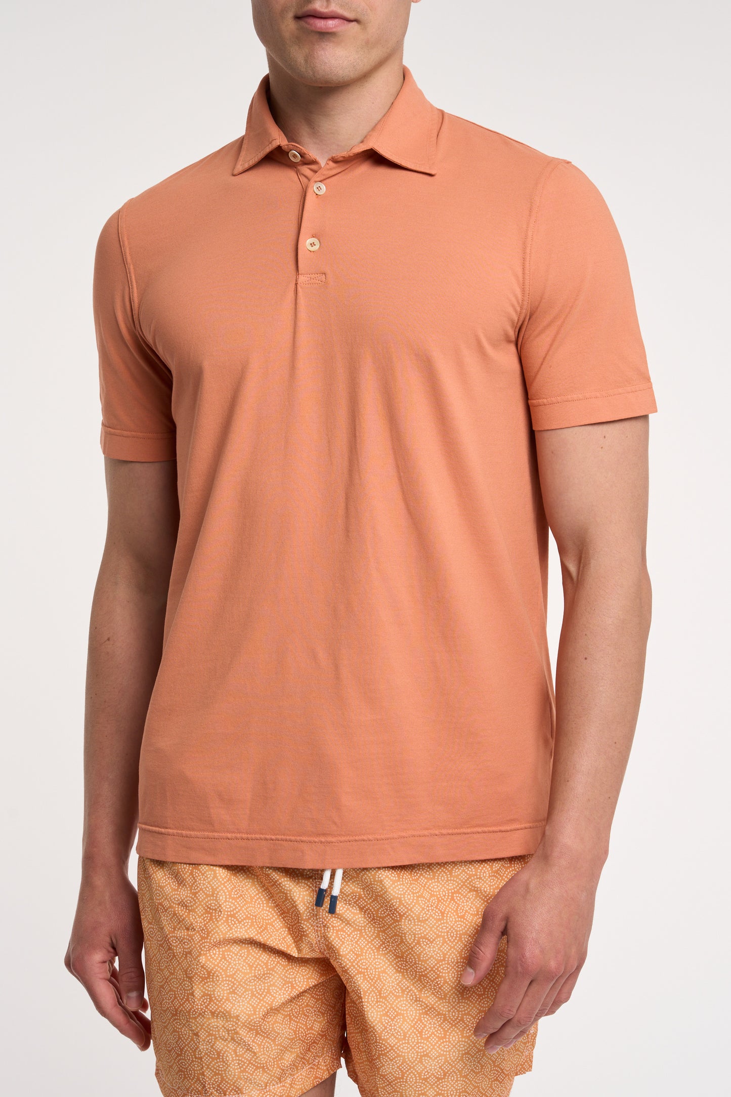  Fedeli Polo Alby Dry Jersey Cotton Multicolor Arancione Uomo - 1