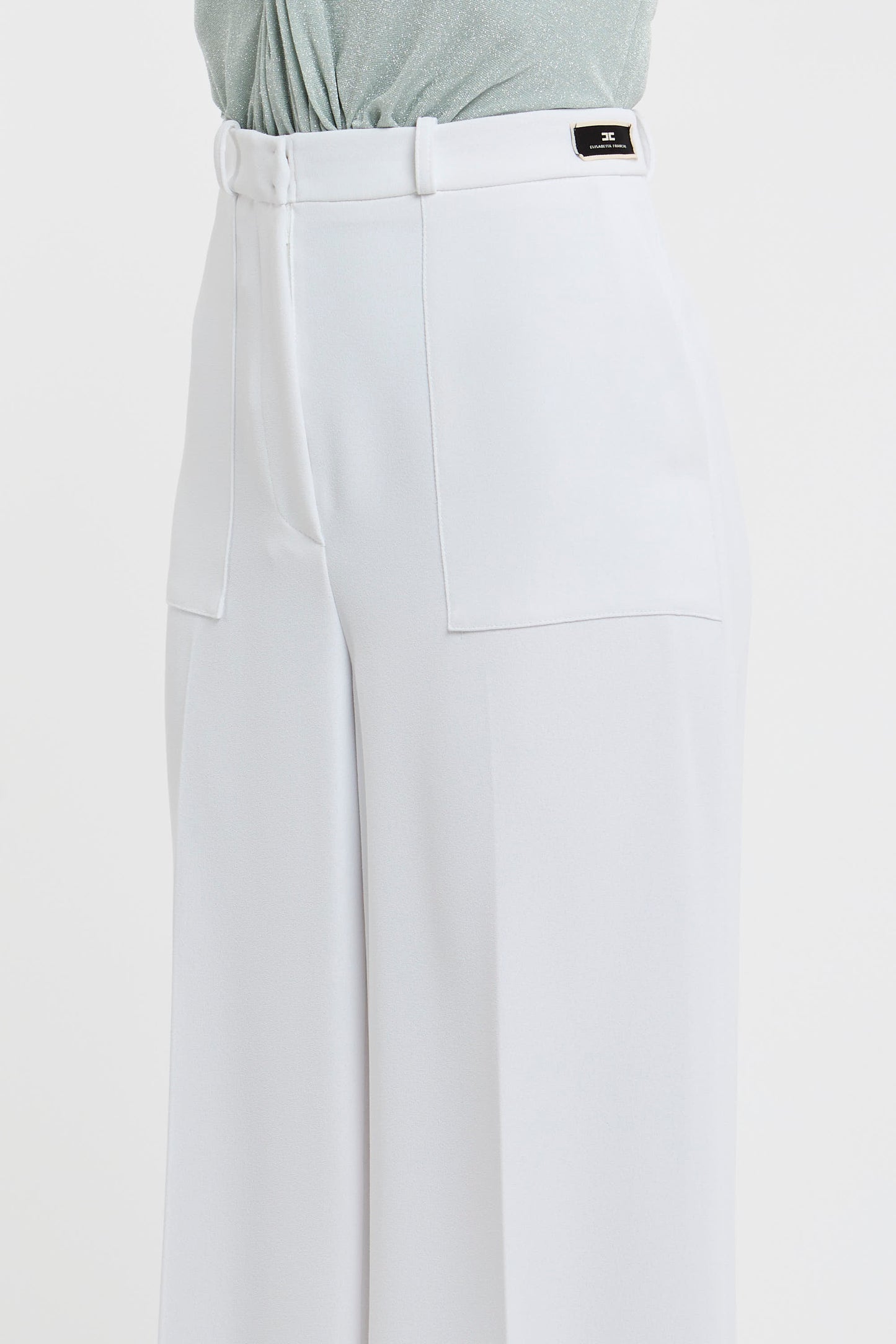  Elisabetta Franchi Trousers 100% Pl White Bianco Donna - 6