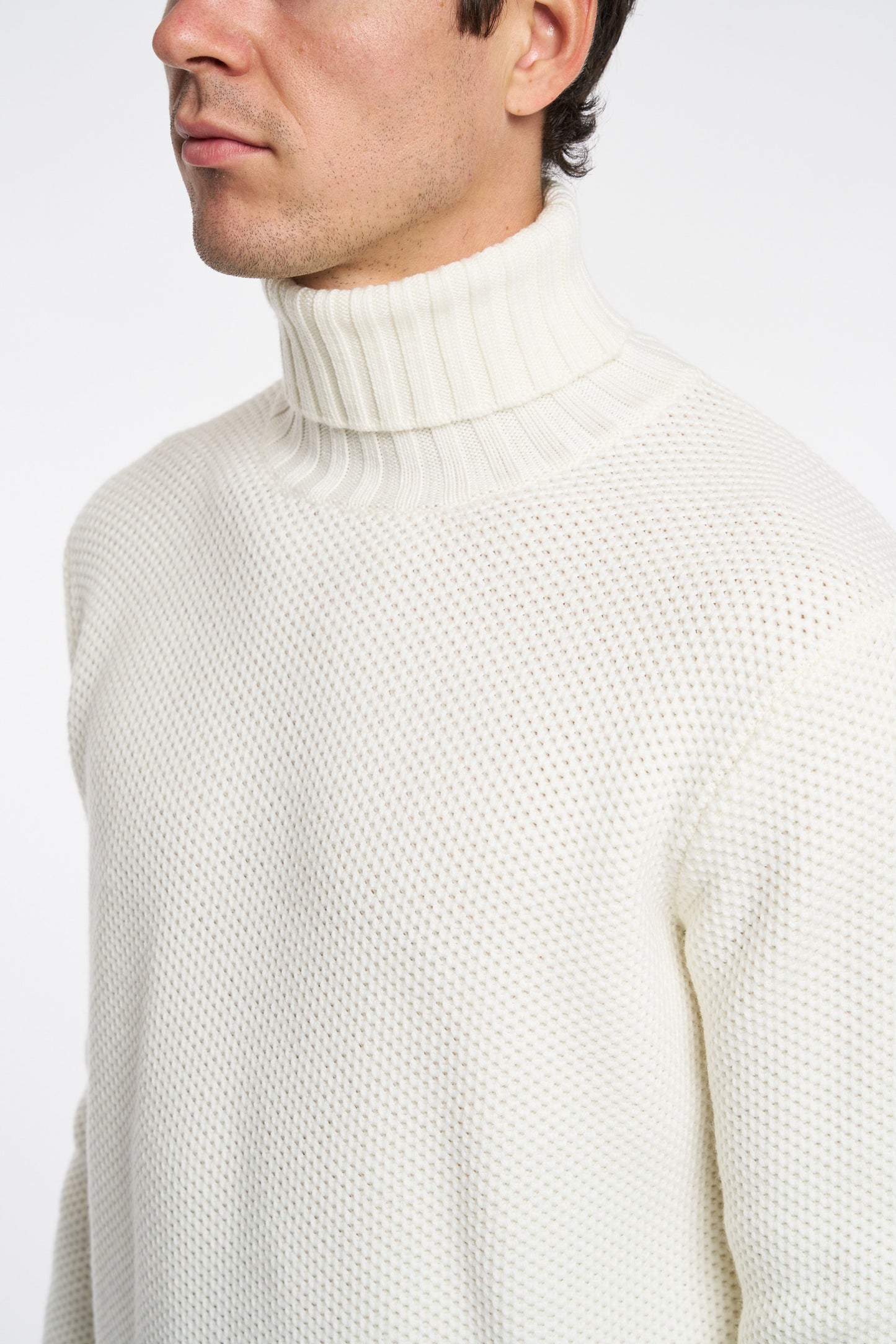  Filippo De Laurentiis Men's Beige Honeycomb Turtleneck Sweater Beige Uomo - 5