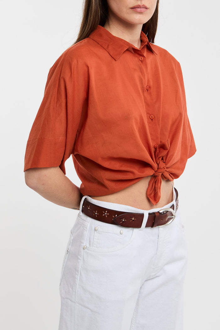  Niu Camicia Kimono 100% Co Giallo Arancione Donna - 5
