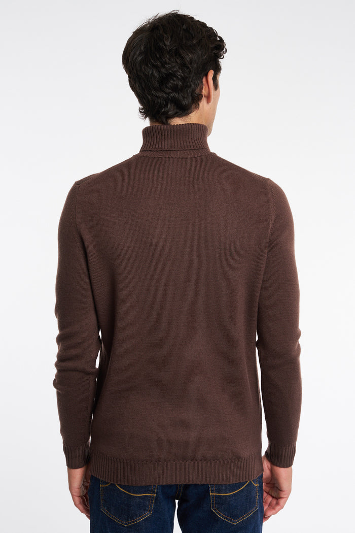  Mauro Ottaviani Turtleneck Sweater In Wv/ws Brown Marrone Uomo - 4