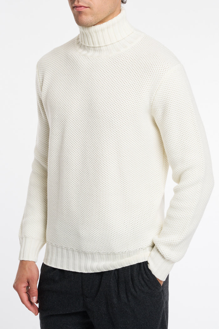 Filippo De Laurentiis Maglia Dolcevita Nido D'ape Beige Beige Uomo - 2