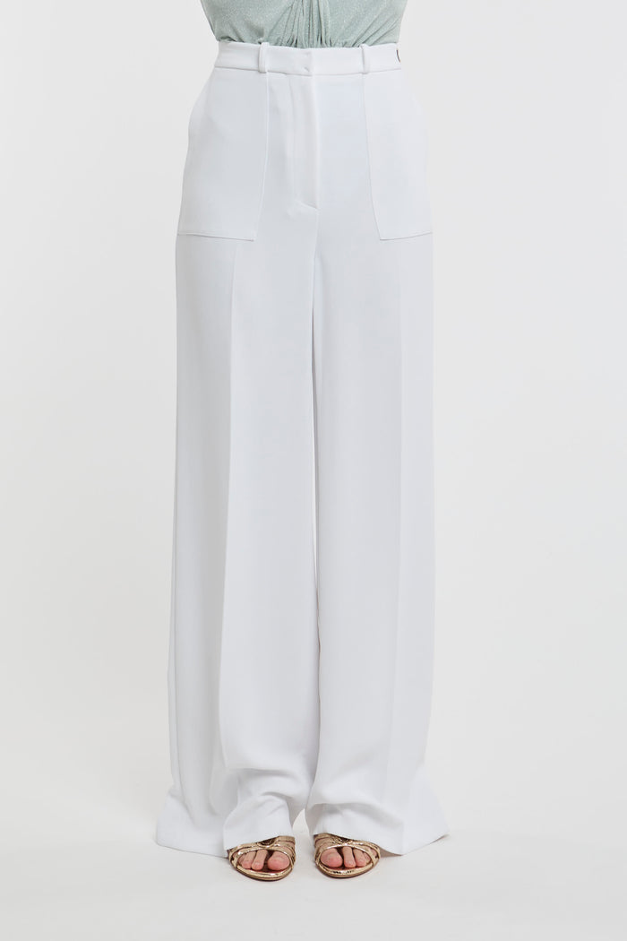  Elisabetta Franchi Trousers 100% Pl White Bianco Donna - 3