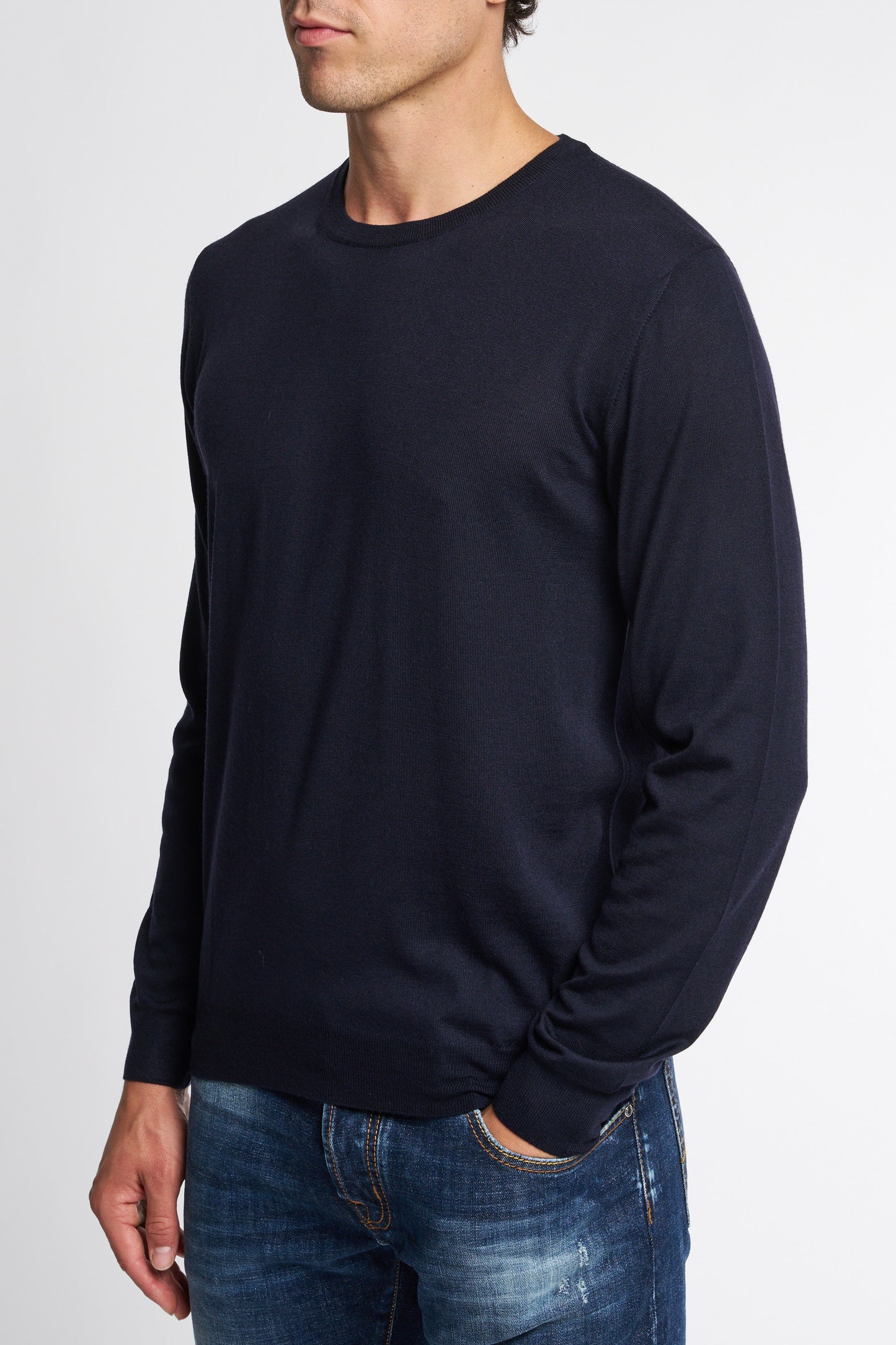  Fedeli Men's Brown Crewneck Sweater Marrone Uomo - 2