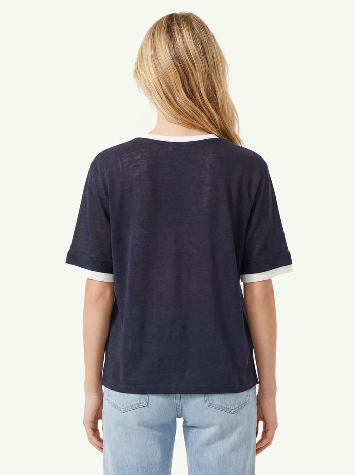 Short Sleeves Blouse With Rib Knit  Donna Purotatto-2