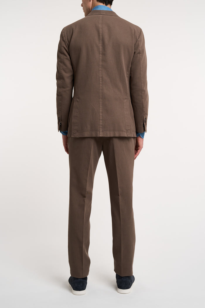  Santaniello Grey Suit In Cotton/linen Marrone Uomo - 5