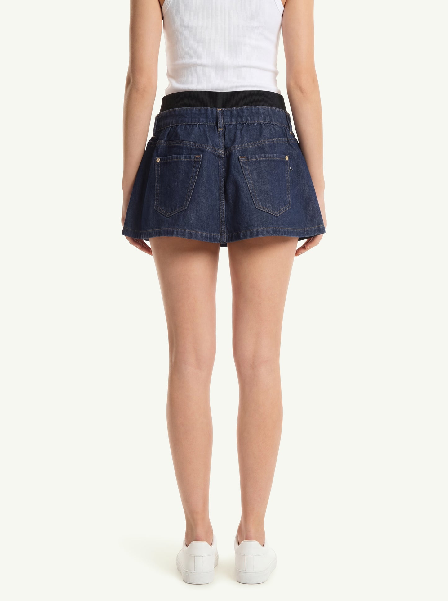  7 For All Mankind Banded Mini Skirt Indigo Soul Blu - 2