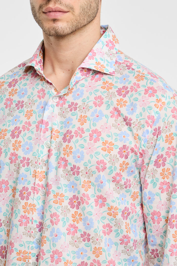 Fedeli Shirt Sean Ml Panamino 95% Co 5% Ea Multicolor Rosa Uomo - 6